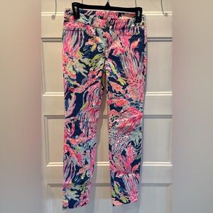 Lilly Pulitzer Pink and Blue Skinny Pants